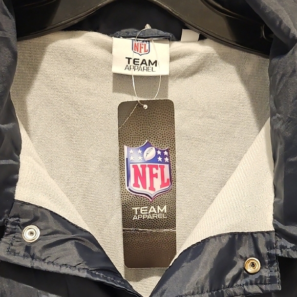 NFL Team Apparel Miami Dolphin Navy Blue Windbreaker Lightweight Athletic Jacket - Picture 4 of 16